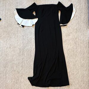 Classic Timeless Black White Flutter Sleeve Off Shoulder Calvin Klein 12